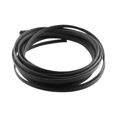 Imagem de Mangueira De Cabo Trançada Expandível Preta 3m Malha Flexível PET Para