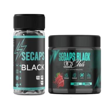 Imagem de Kit SECAPS Black – Suplemento em Cápsulas (60 un x 500 mg) + Chá Misto Solúvel (150 g / 30 porções) – Fórmula Premium para Rotina Ativa