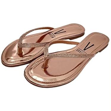 Imagem de Rasteira Vizzano Brilho Feminino, Rose Gold, 35