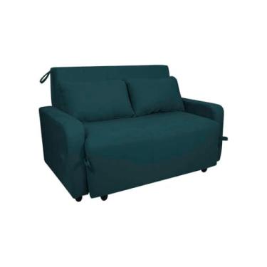 Imagem de Sofá Cama New Suede Matrix – Sofisticação e Conforto para Sua Sala de Estar (Petroleo)