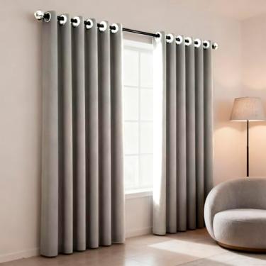 Imagem de Camesa Cortina Eclipse Blackout 100% de bloqueio da luz 2 painéis de 260X230cm Bege