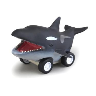 Imagem de Alomejor Ocean Animal Toy Car, Recuar Veículo Alimentado por Fricção, Modelo de Criatura Marítima Subaquática para o Tempo de Banho Infantil e Brincadeira de Praia (Orca)