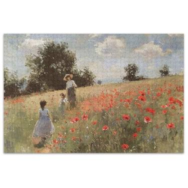 Imagem de Pinturas de Papoulas Cena de Jardim 1000 Peças Quebra-cabeça Adultos Engraçado Hard Puzzle Art Decor