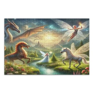 Imagem de Unicórnios Pegasus Puzzles para adultos 500, quebra-cabeças difíceis para adultos, jogos para adultos