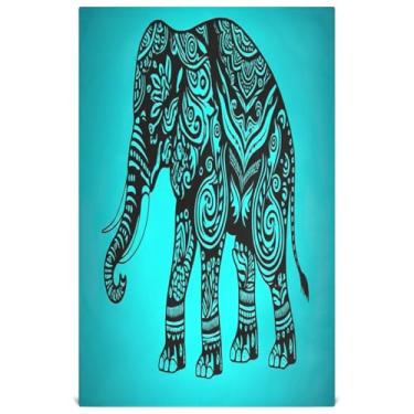 Imagem de Joisal Conjunto de toalhas de prato azul elefante vintage decoração de cozinha toalhas de chá panos de banho fofos panos macios absorventes 45 x 71 cm, 1 pacote