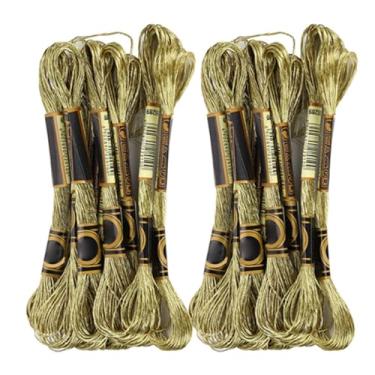 Imagem de Naroote Fio de Bordado de Linha de Ponto Cruz Metálico Brilhante de 24 Unidades para Designs de Ponto Cruz, Ideal para Pulseiras de Amizade e Artesanato Infantil