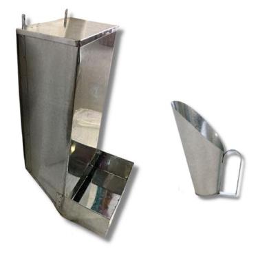 Imagem de Kit Comedouro Automático Cães 10 KG Elevado Alto Com Pegador de Ração 