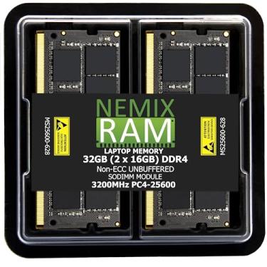 Imagem de 32GB 2X16GB DDR4 3200MHZ, 2933MHZ ou 2666MHZ 260-PIN 1.2V Non-ECC Unbuffered SODIMM NEMIX RAM Laptop PC Memory KIT