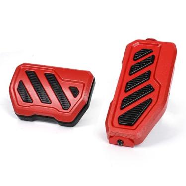 Imagem de HIBRONGO Kit de capas de freio de pedal de gás antiderrapante de alumínio compatível com Jeep Wrangler JL/JLU 4XE Gladiator JT sem perfuração e pastilhas de pedal de acelerador de gás 2018-2025 - 2