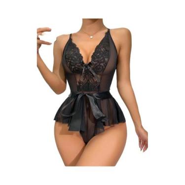 Imagem de Conjunto De Pijama De Renda Feminino S-XL Sexy Confortável Casual Para
