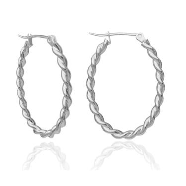 Imagem de Brincos de argola torcidos grossos para mulheres — argolas de aço inoxidável hipoalergênicas banhadas a ouro 18 K, joias minimalistas, presentes para festa de aniversário, one size, Aço inoxidável