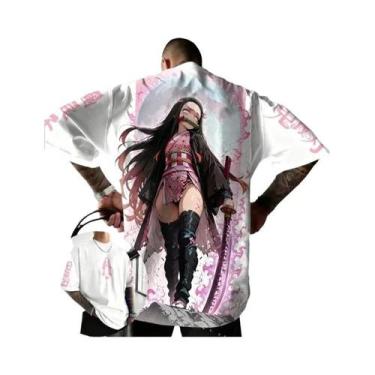 Imagem de Camiseta Masculina plus Size Demon Slayer Nezuko Anime Casual De Verão