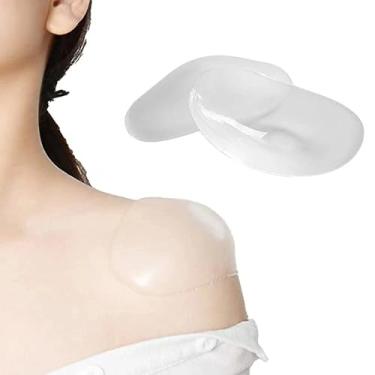 Imagem de 1 par de ombreiras de silicone transparente, ombreiras em ângulo reto, adesivos invisíveis e destacáveis para homens e mulheres