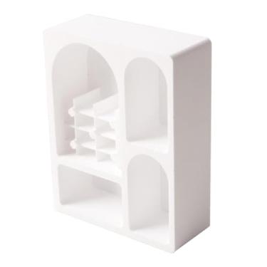 Imagem de MERIGLARE Armário em miniatura na escala 1:12 para casa de bonecas, móvel clássico em miniatura, estante para livros, acessórios decorativos para cenas de vida, Branco, Sem Pés