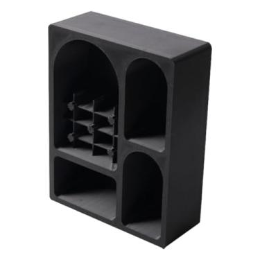 Imagem de Fenteer Armário em miniatura para casa de bonecas, escala 1:12, estante de livros, móvel em miniatura para cena em miniatura, Preto, Sem Pés