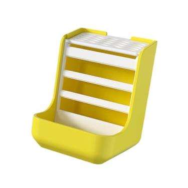 Imagem de Generic Suporte para feno para coelhos, comedouro leve e portátil, dispensador de ração para porquinhos-da-índia e coelhos, minimizando o desperdício, Amarelo