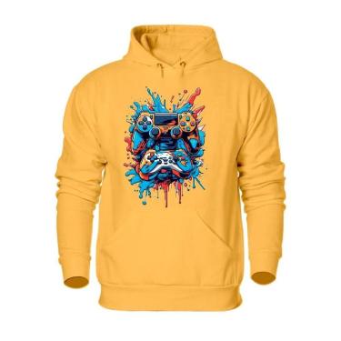 Imagem de Blusa de Frio Plus Size Masculina Flanelada Com Bolso Canguru Punho e Capuz Cordao Ajustavel-Masculino