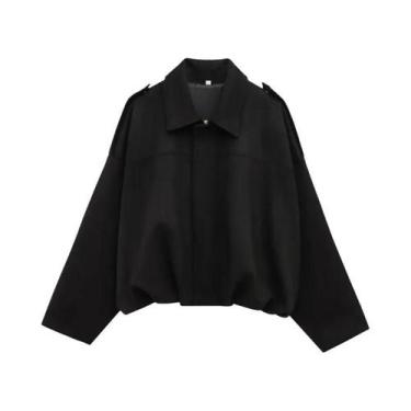 Imagem de Jaqueta Bomber De Camurça plus Size Feminina Com Manga Longa E Estilo 