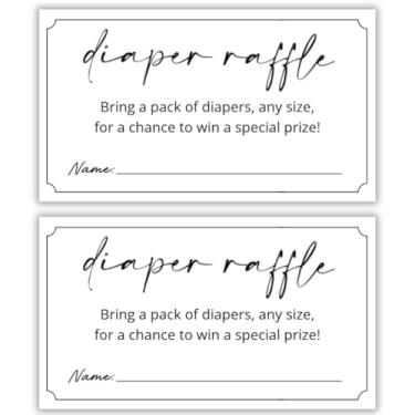 Imagem de LEES A.M. Bilhetes para sorteio de fraldas | 8,5 x 5 cm | Cartas de sorteio de fraldas | Jogo de chá de bebê | Conjunto de 50