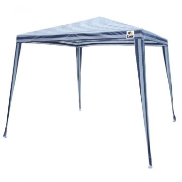 Imagem de Tenda Gazebo 3 X 3 Poli Listrado Azul/branco - Bel Lazer