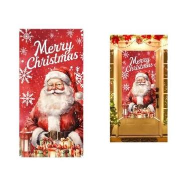 Imagem de Bandeira De Natal Do Papai Noel Para Pendurar Na Porta, Decoração De C