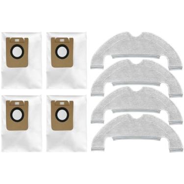 Imagem de Peças de reposição para aspirador de pó Dreame Bot D10 Plus / RLS3D / Z10 Pro / L10 Plus acessório de aspirador de pó robô, 4 almofadas de esfregão, 4 sacos de poeira, acessórios de reposição para