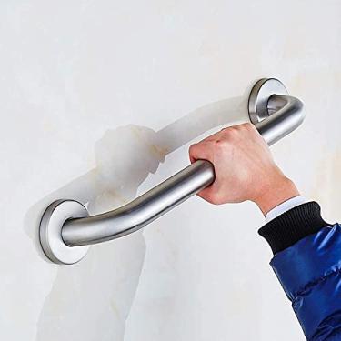 Imagem de HDVLXZLY Corrimões, alças de apoio, corrimãos, barra de apoio para banheiras e banheiros, níquel escovado, suporte para banheiras e chuveiros, base resistente para vaso sanitário para idosos/prata, 58