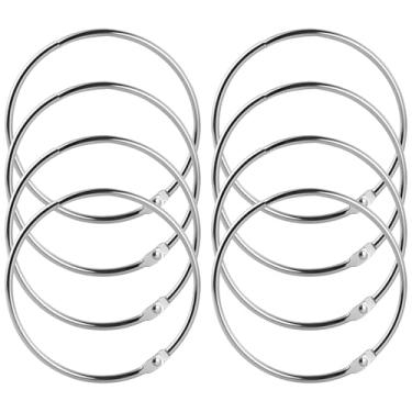 Imagem de MOLIGOU 8 anéis de fichário de folhas soltas de 10 cm, anéis grandes para organizar linhas de bordado, laços de cabelo, cartões de memória