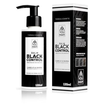 Imagem de Balm Tonalizante Black Control Escurecedor Gradual Reduz Fios Brancos Cabelo e Barba 135ml You Man