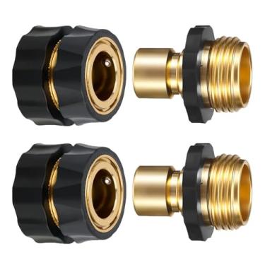 Imagem de Conector rápido de mangueira de jardim, conector rápido de encaixe de mangueira de jardim CM CUMIZON 3/4 polegadas macho e fêmea (2 conjuntos)