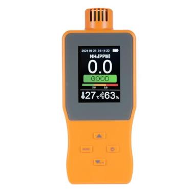 Imagem de Vroomoto Detector de gás portátil 0 a 100 PPM testador digital de gás NH com visor LCD, monitor de temperatura e umidade e gás para fazenda avícola