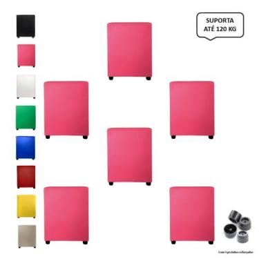 Imagem de Kit 6 Pufs Puff Banqueta Cubo Quadrado Decorativo Casa - Mercadão Dos 