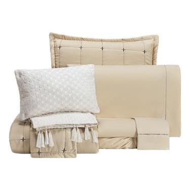 Imagem de Kit Enxoval 9 Peças Lisboa Bordado Dupla Face Queen - Vitor Bordados, 