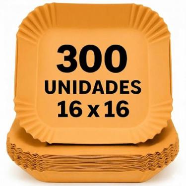 Imagem de Kit 300 Formas Quadrada De Airfryer Descartável Antiaderente De Papel 