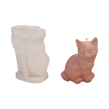 Imagem de Molde De Silicone 3D De Gatinho Fofo Para Velas, Sabonetes, Chocolate,