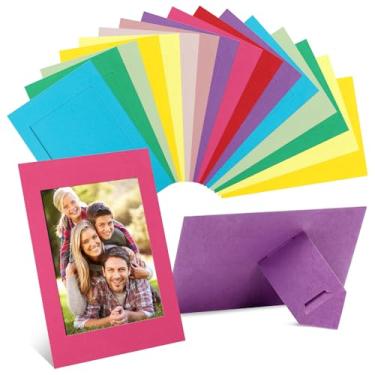 Imagem de Juexica 150 porta-retratos de papel, 10 x 15 cm, com suporte de cavalete de papelão, arte para família, artesanato, decoração de Natal, formatura, casamentos, exibição (colorida)