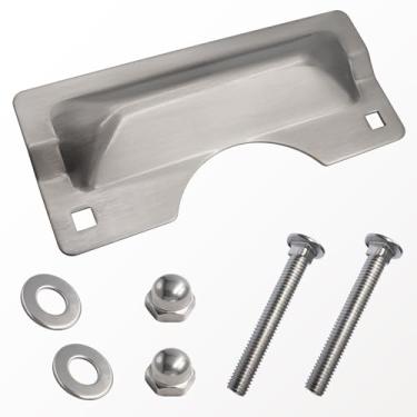 Imagem de (1 pacote) Placa de proteção de trava U 9496 7,6 cm x 17,8 cm Placa de segurança de porta de aço inoxidável – Protege contra entrada forçada, fácil de instalar em portas giratórias