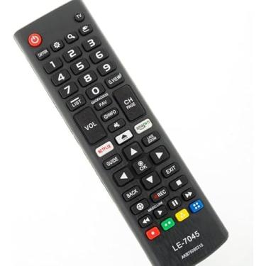 Imagem de Controle Remoto Universal Compatível com TV LG Smart LED LCD 4K, Modelo LE-7045 SKY-8035, Preto, com Teclas Netflix e Amazon