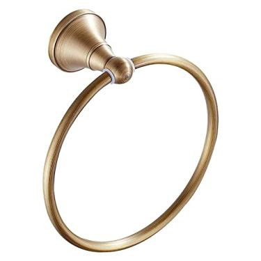 Imagem de Secador de toalhas, toalheiro de banheiro, toalheiro montado na parede, toalheiro redondo de latão, toalheiro escovado antigo
