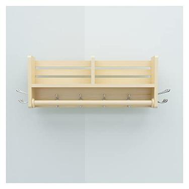 Imagem de CYYHGD Ganchos de armazenamento doméstico cabideiro de entrada de parede com prateleira para uso doméstico, cozinha, ganchos de parede de banheiro (tamanho: 60 cm)