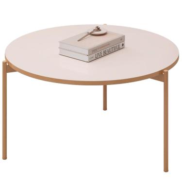 Imagem de Mesa De Centro Decorativa Sala de Estar Industrial Ellie D05 Off White - Lyam Decor