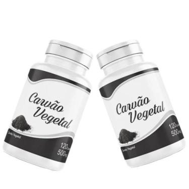 Imagem de Carvão Vegetal Ativado 240 Cápsulas 500mg Kit 2 Potes x 120 cáps Carva