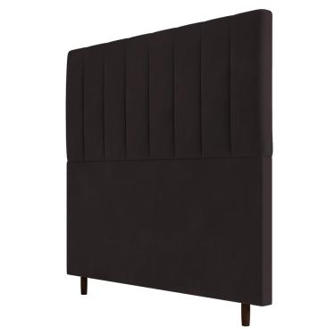 Imagem de Cabeceira Cama Box Casal Queen Size Itália 160cm Suede Marrom - Desk Design