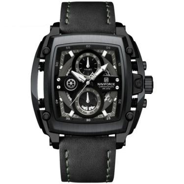 Imagem de Relógio Masculino Mostrador Grande Design Tonneau à Prova D 'água Preto