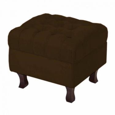 Imagem de Puff Banqueta Retrô Luis XV Capitonê Marrom