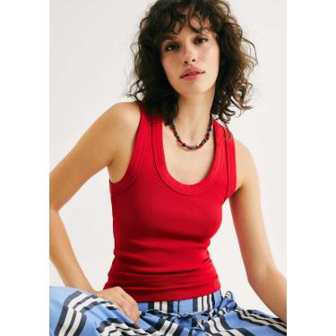 Imagem de Regata Feminina Canelada Decote U-Feminino