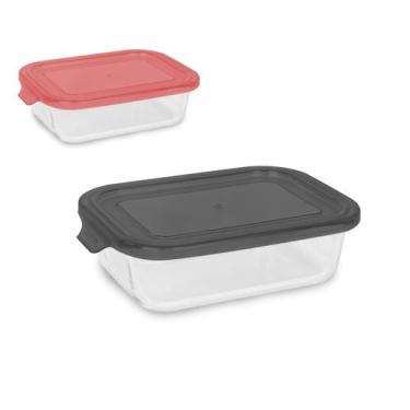 Imagem de Conjunto 2 Marmitas de Vidro Retangular C/Tampa 690 ML - Original Line