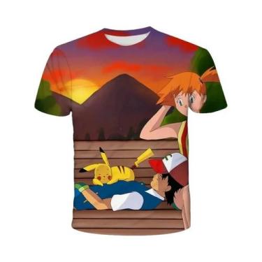Imagem de Camiseta Infantil Pokemon Pikachu 3D De Manga Curta, Moda Casual, Moda