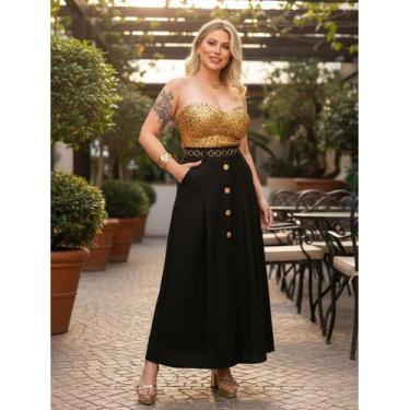 Imagem de Saia Longa Femenina Evangelica com Botoes na Frente - anak modas, Pret