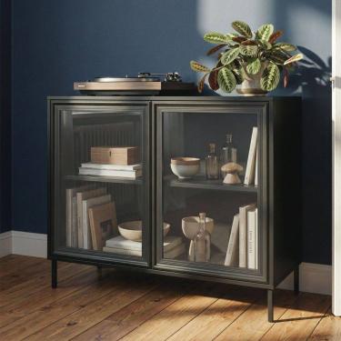 Imagem de Balcão Buffet Refresh 2 Portas 1 Prateleira com Vidro Preto - Brv